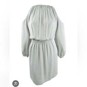 ALFANI silky Cold-Shoulder Dress Silver